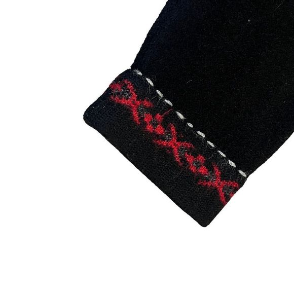 Woolrich Wool Zip Up Sweater Embroidered Snowflake Black Small - Picture 5 of 9